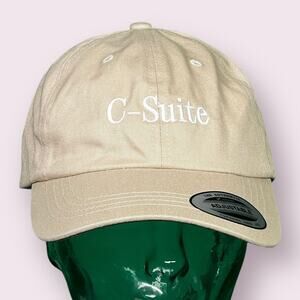 The Classics C-Suite Strapback Cap Hat Khaki NWOT Business Executive Yupoong